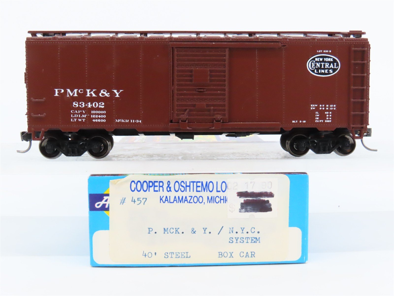 HO Athearn/Cooper & Oshtemo 457 PMcK&Y NYC System 40' Box Car #83402 Pro Custom