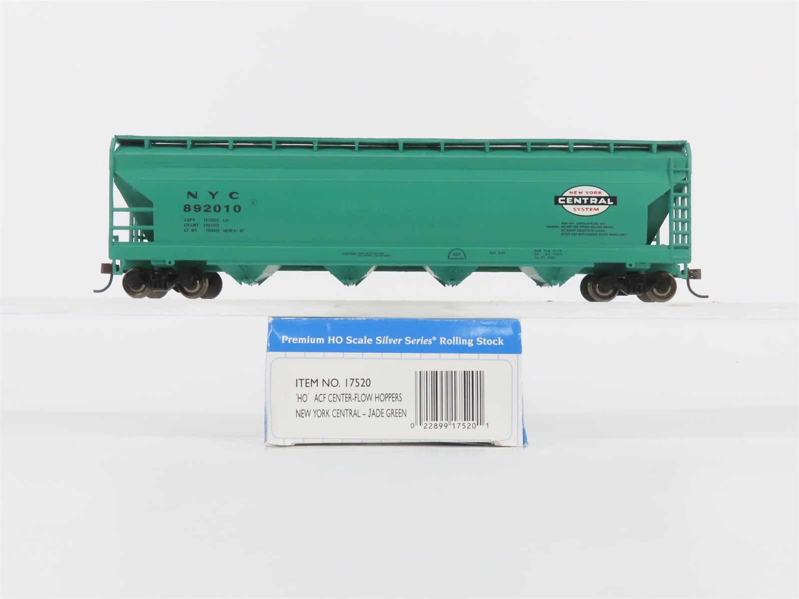 HO Scale Bachmann Silver Series 17520 NYC New York Central 4-Bay Hopper #892010