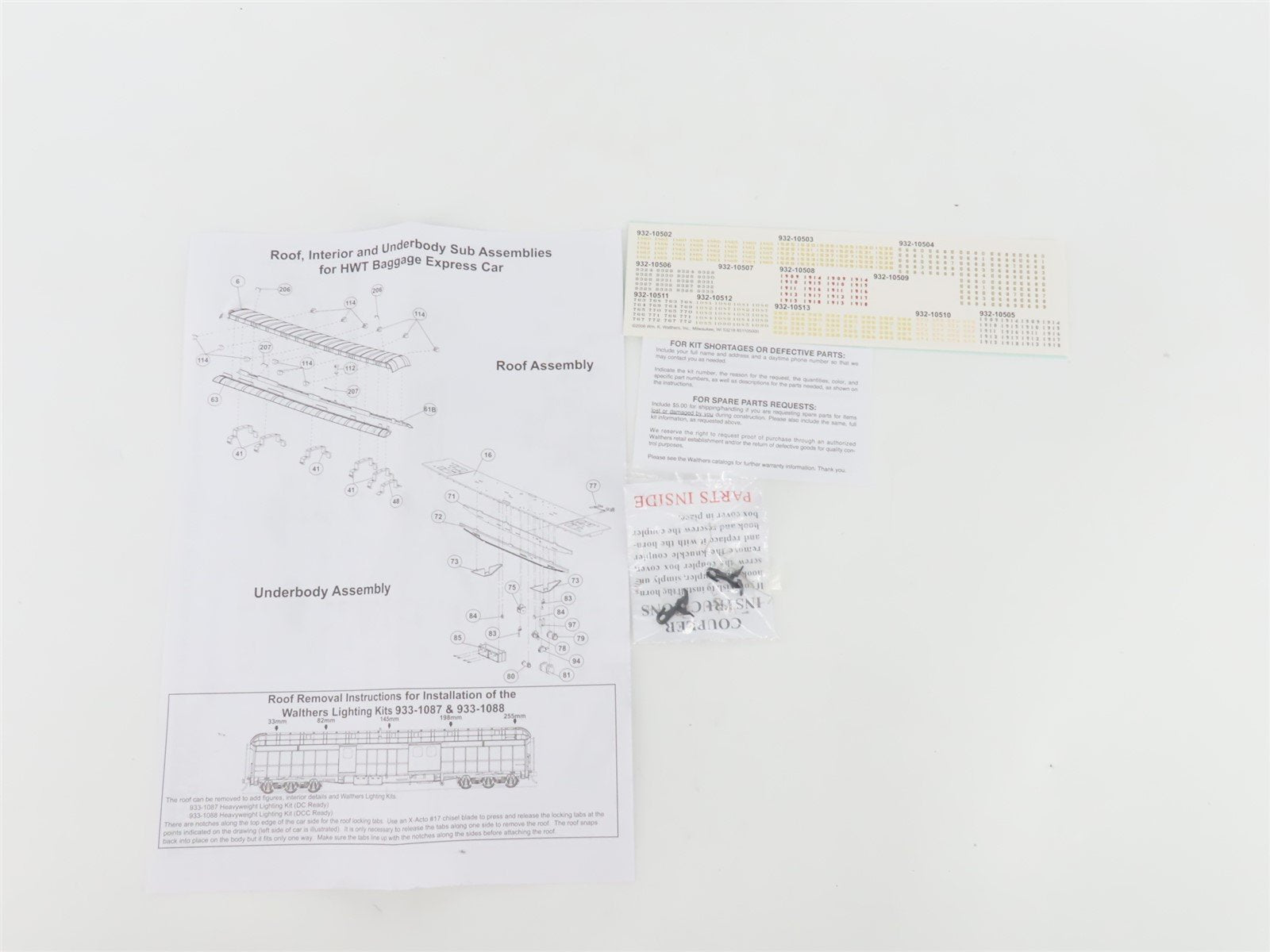 HO Scale Walthers 932-10507 NYC New York Central 70' Baggage Passenger Car