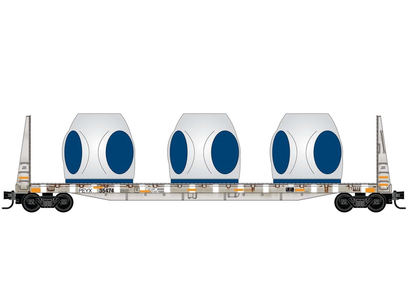 N Micro-Trains MTL 05444470 PEYX 61' Bulkhead Flat Car #35474 w/Load - Weathered