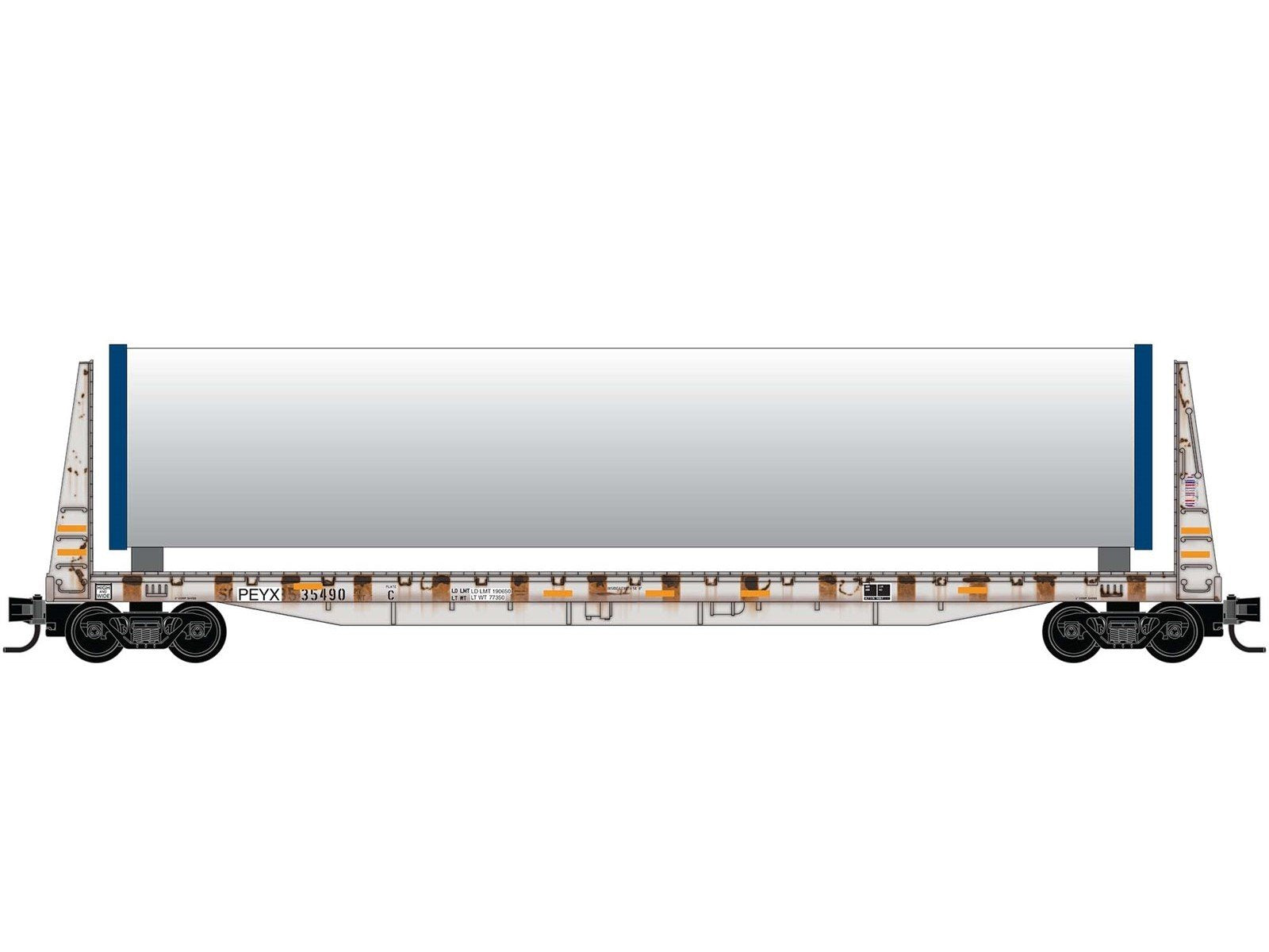 N Micro-Trains MTL 05444474 PEYX 61' Bulkhead Flat Car #35490 w/Load - Weathered