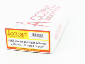 HO Scale Accurail Kit 2208 CB&Q Burlington Route 2-Bay Covered Hopper #183945