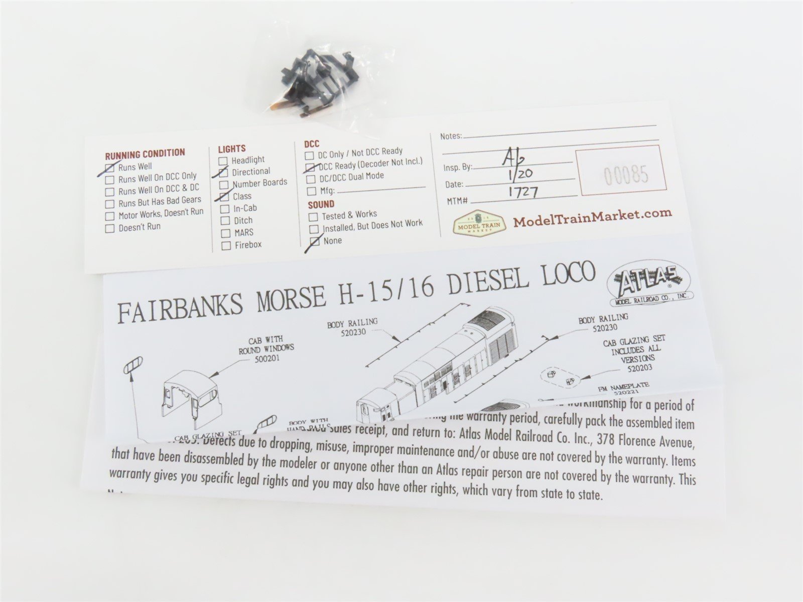 N Scale Atlas 52055 ATSF Santa Fe H16-44 Diesel Locomotive #3011