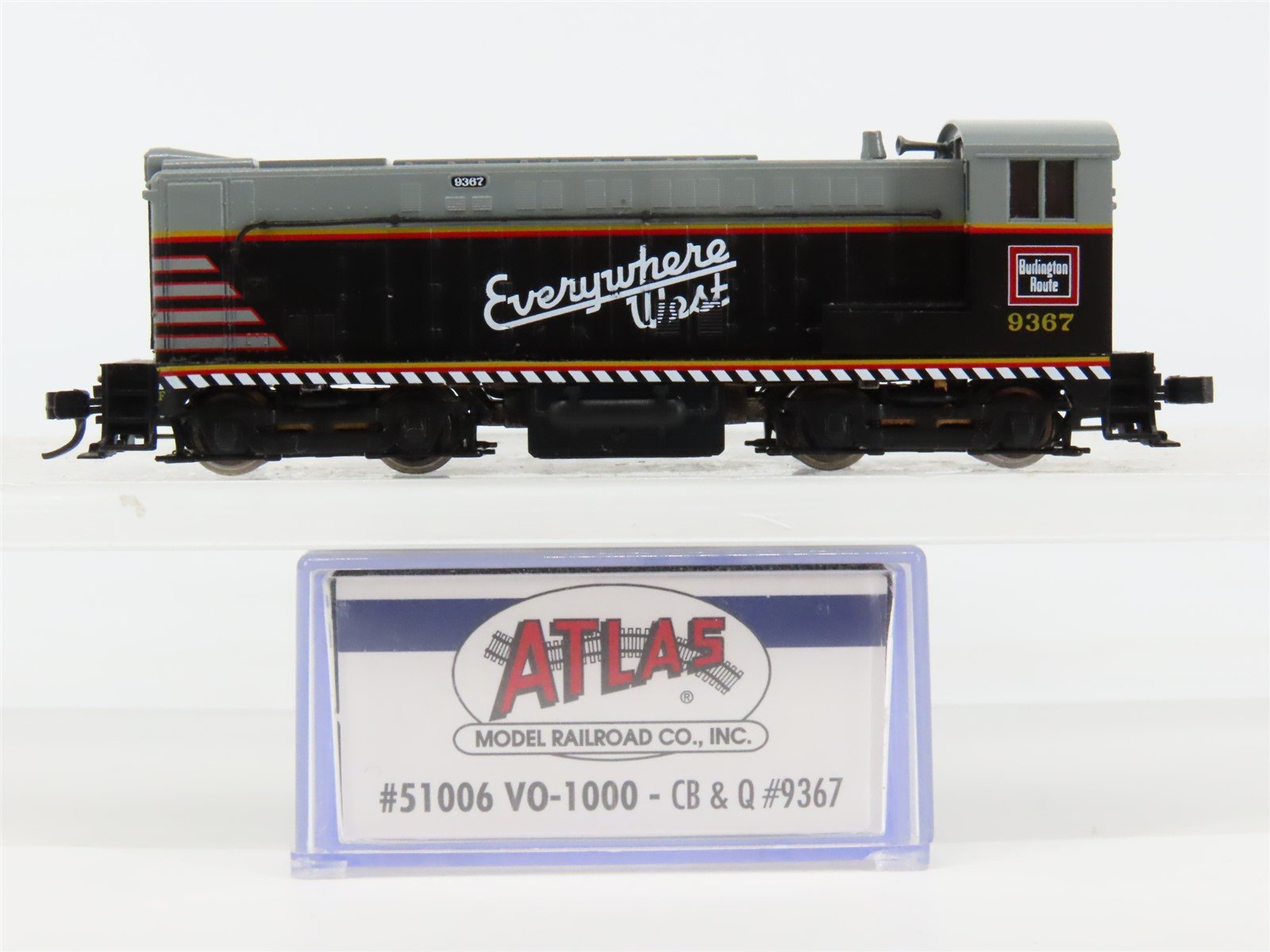 N Scale Atlas 51006 CBQ Burlington VO-1000 Diesel Locomotive #9367