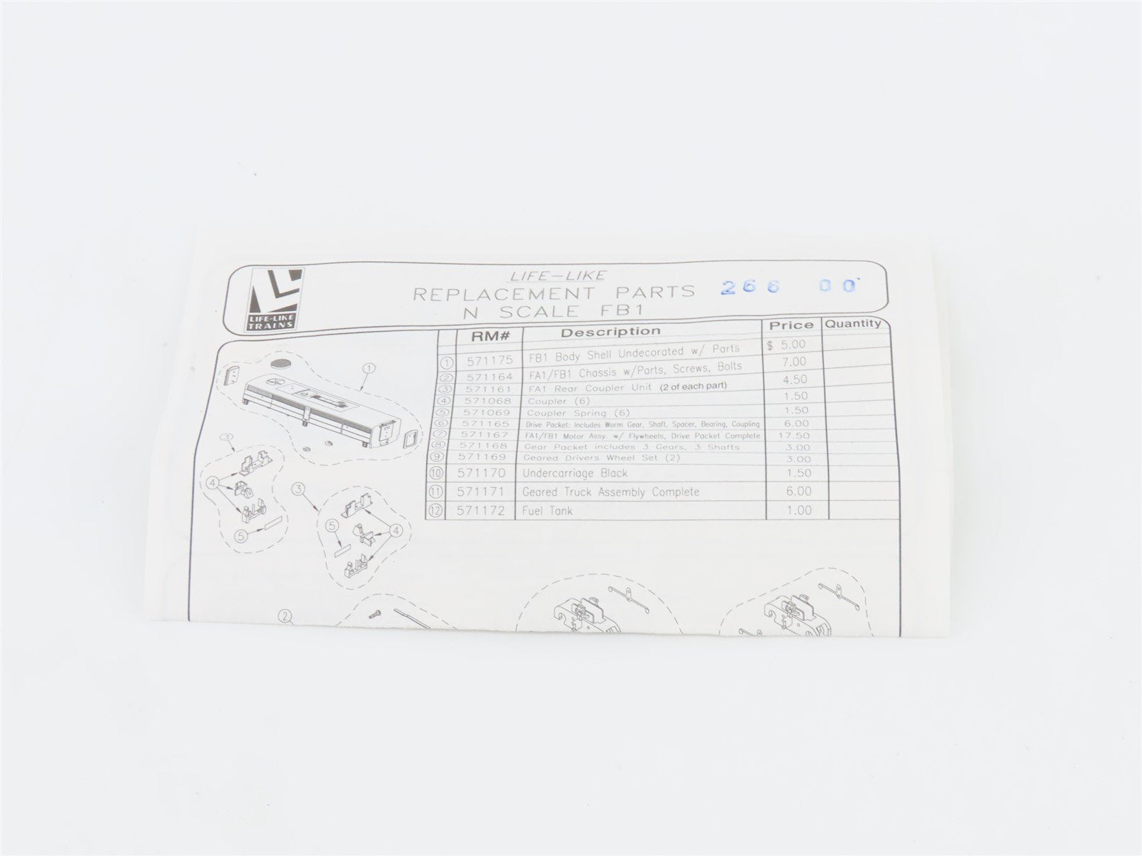 N Scale Life-Like 7415 Unlettered ERIE ALCO FB1 Diesel Locomotive No# - Custom