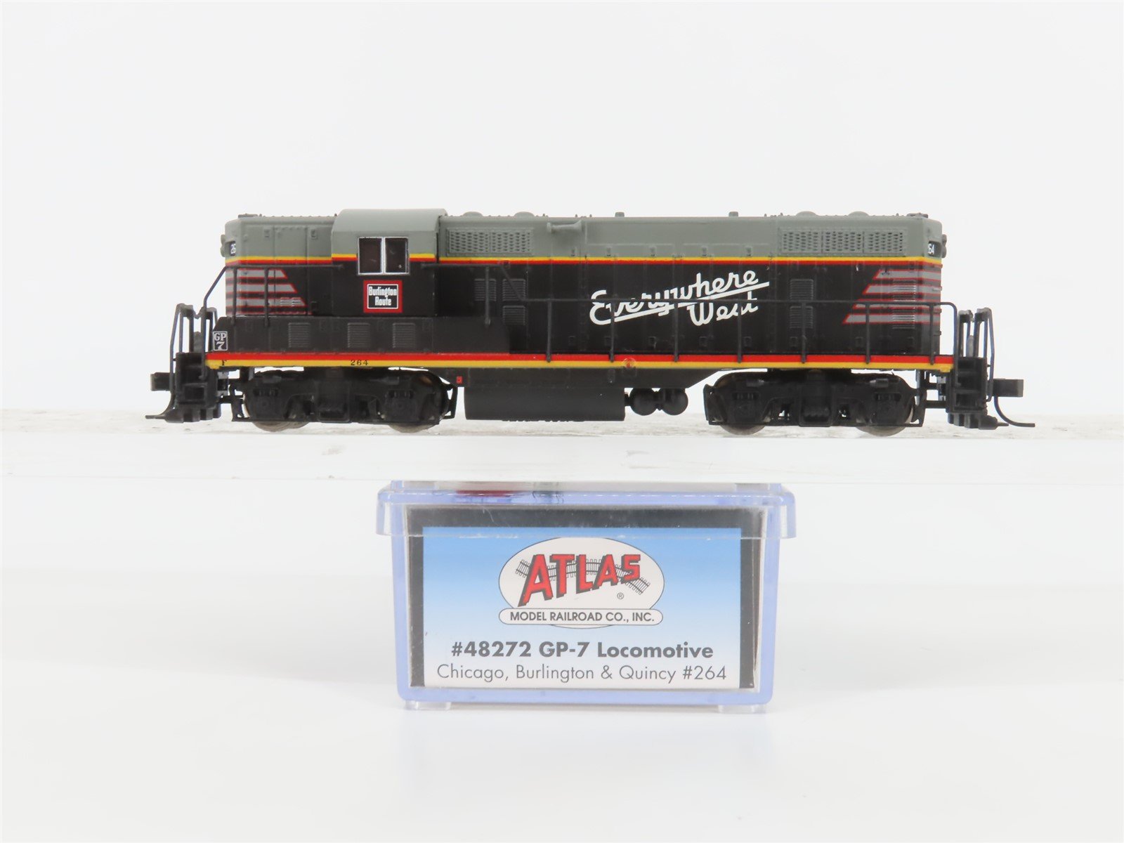N Scale Atlas 48272 CBQ Burlington GP7 Diesel Locomotive #264