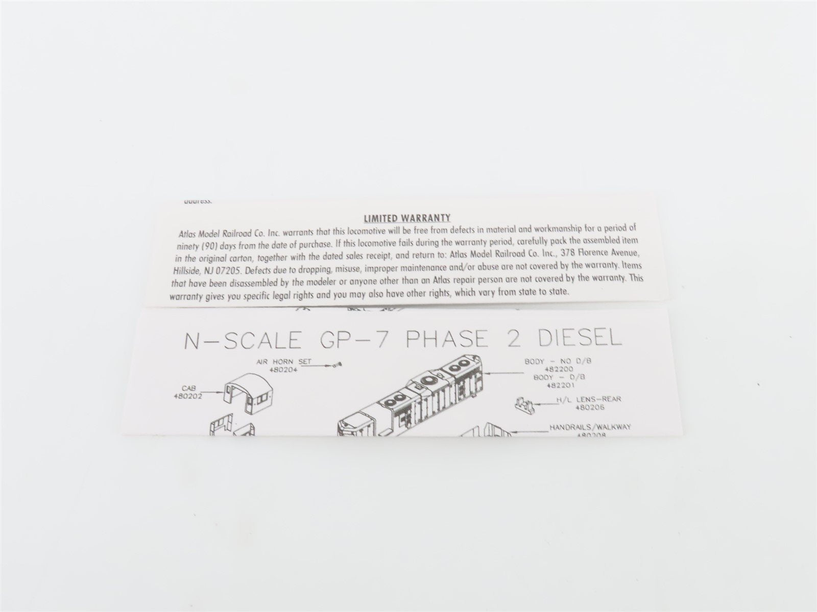 N Scale Atlas 48272 CBQ Burlington GP7 Diesel Locomotive #264