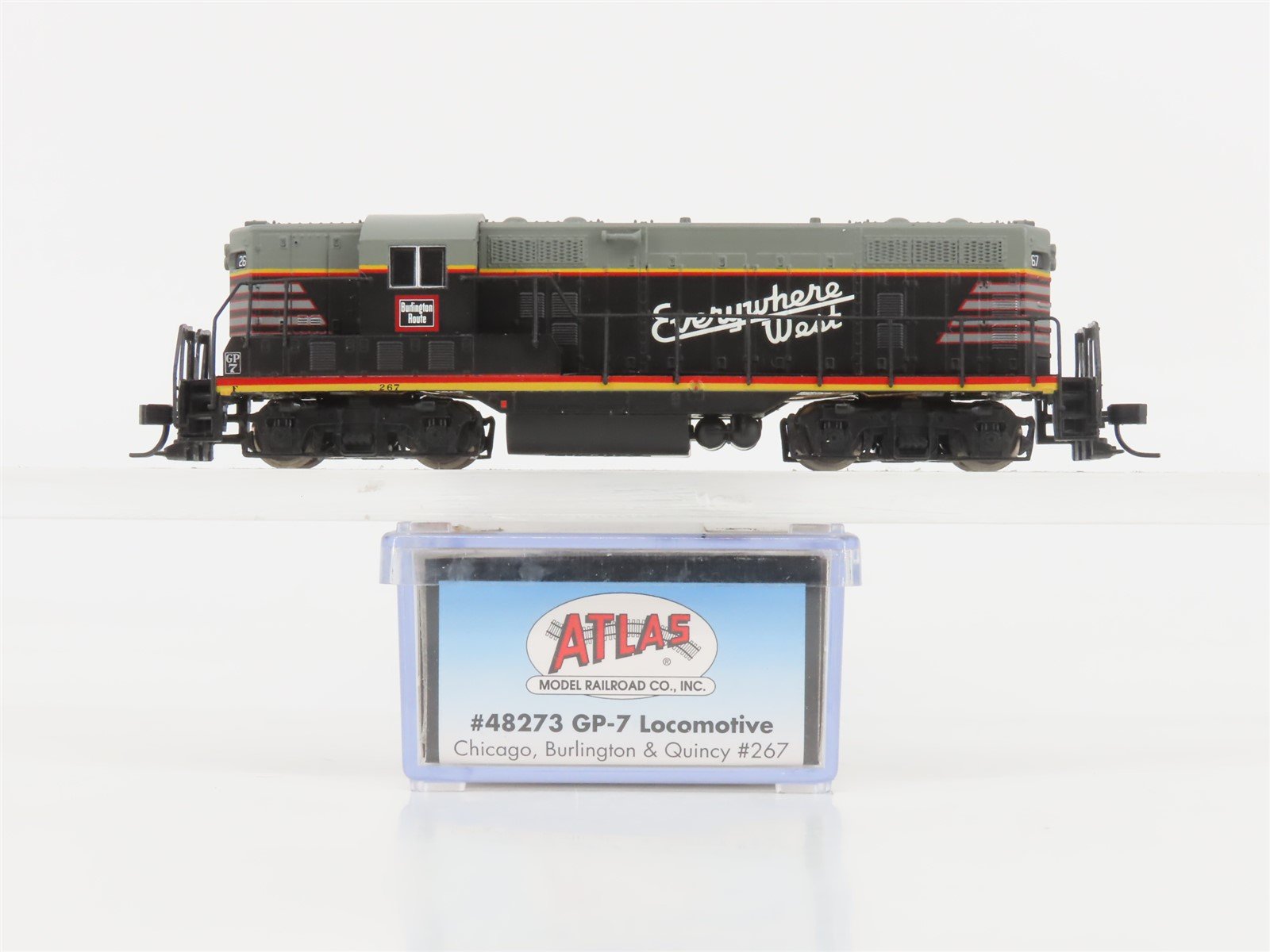 N Scale Atlas 48273 CBQ Burlington GP7 Diesel Locomotive #267