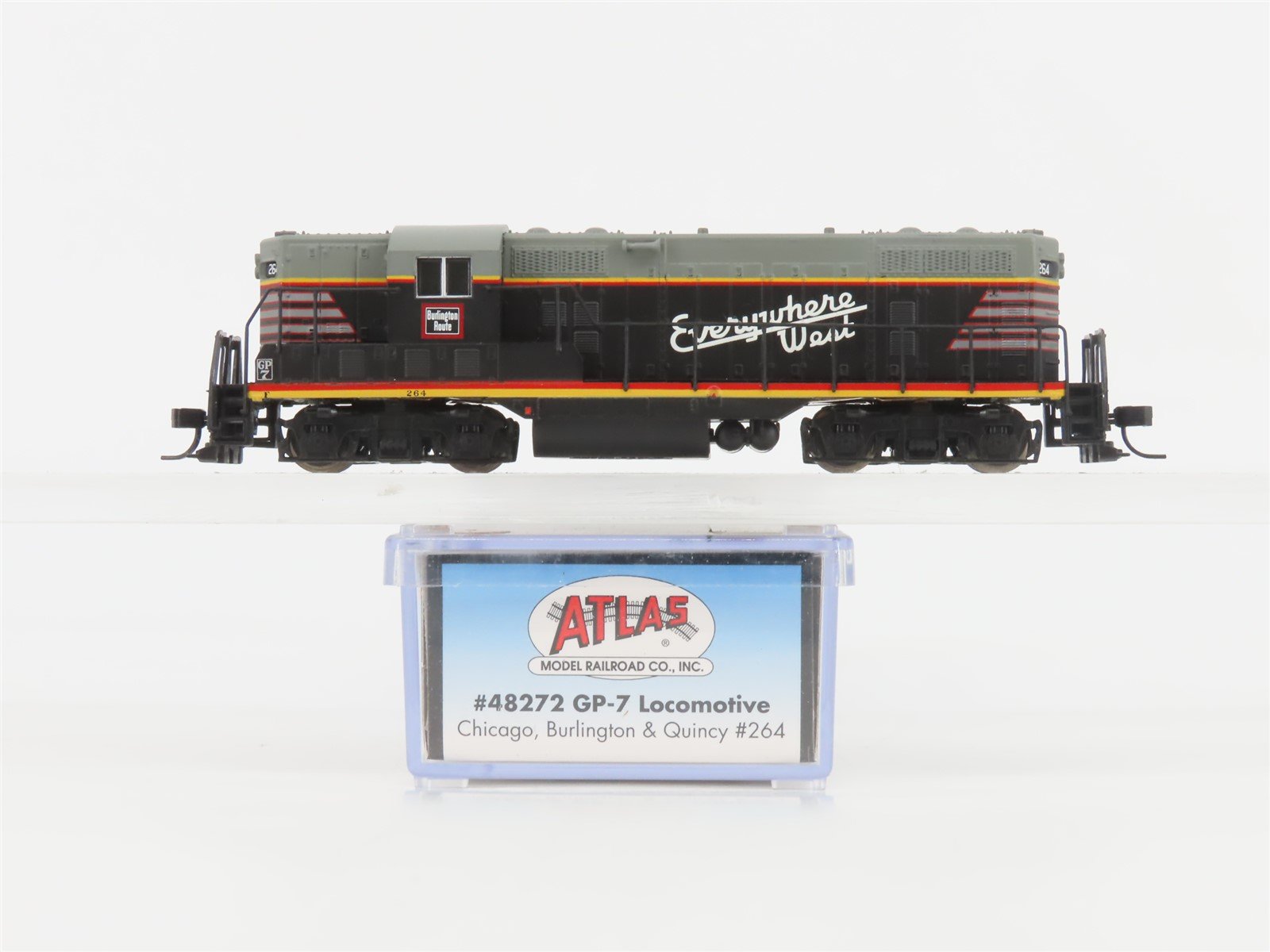 N Scale Atlas 48272 CBQ Burlington GP7 Diesel Locomotive #264