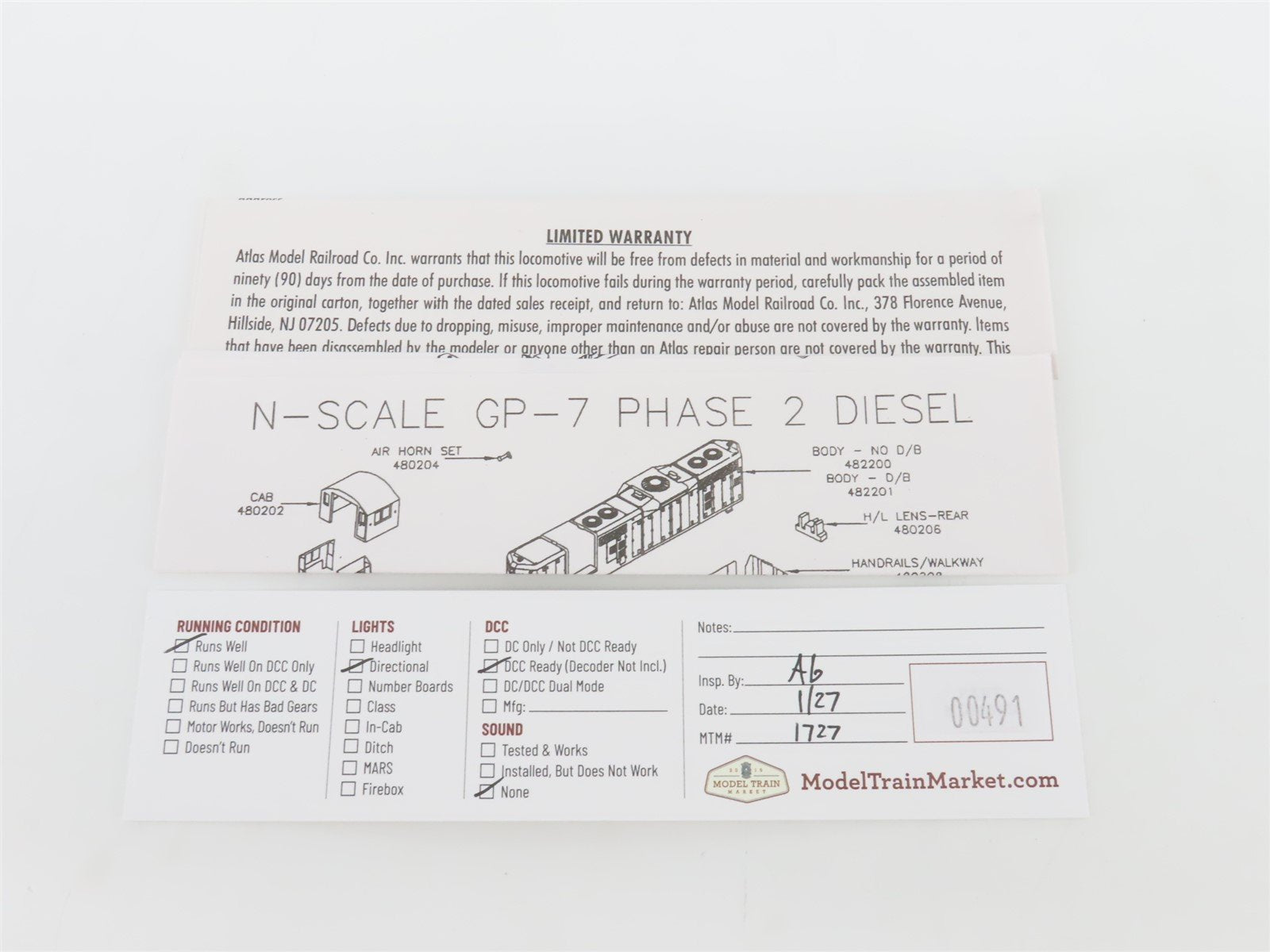 N Scale Atlas 48272 CBQ Burlington GP7 Diesel Locomotive #264