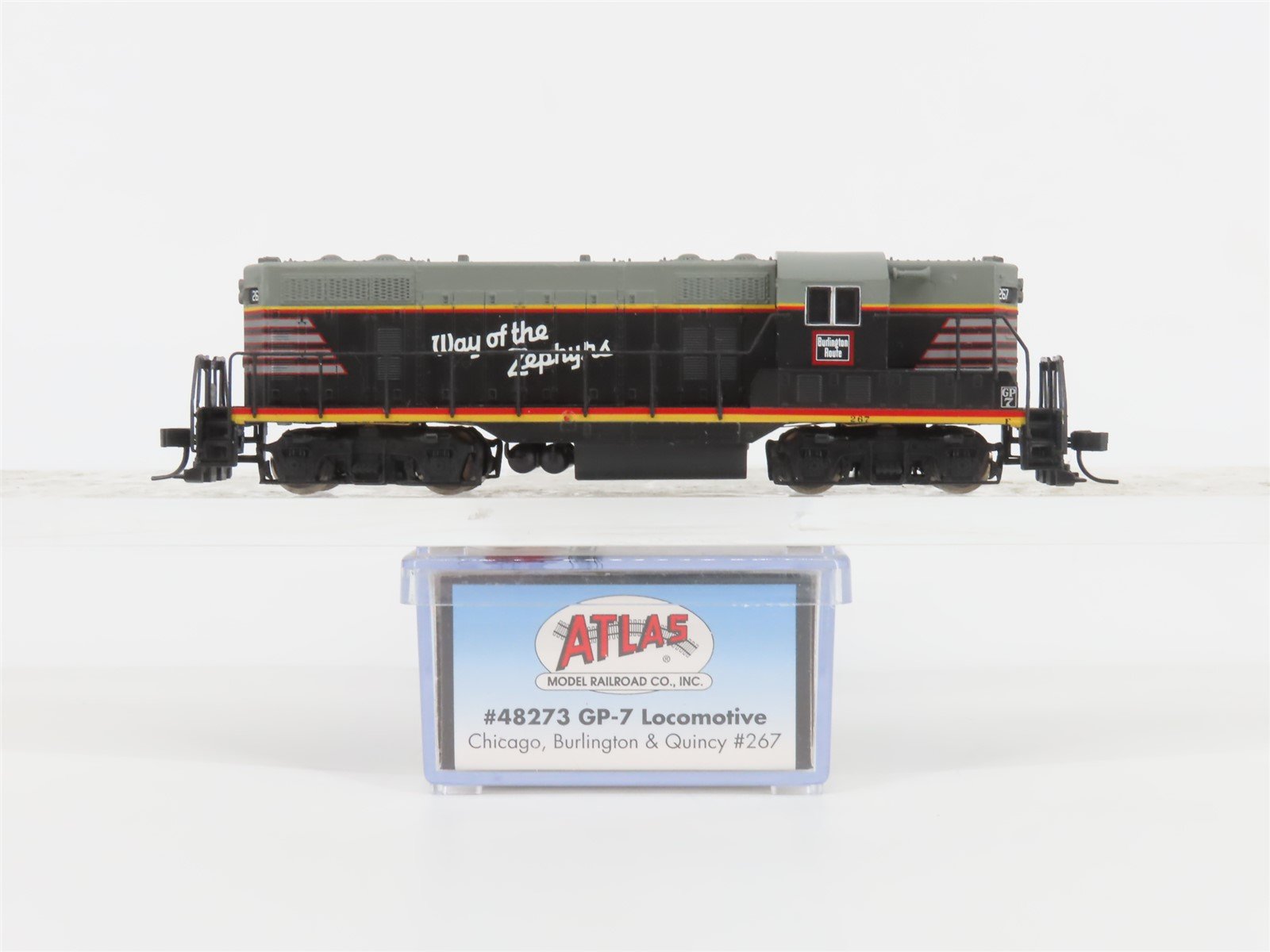 N Scale Atlas 48273 CBQ Burlington GP7 Diesel Locomotive #267