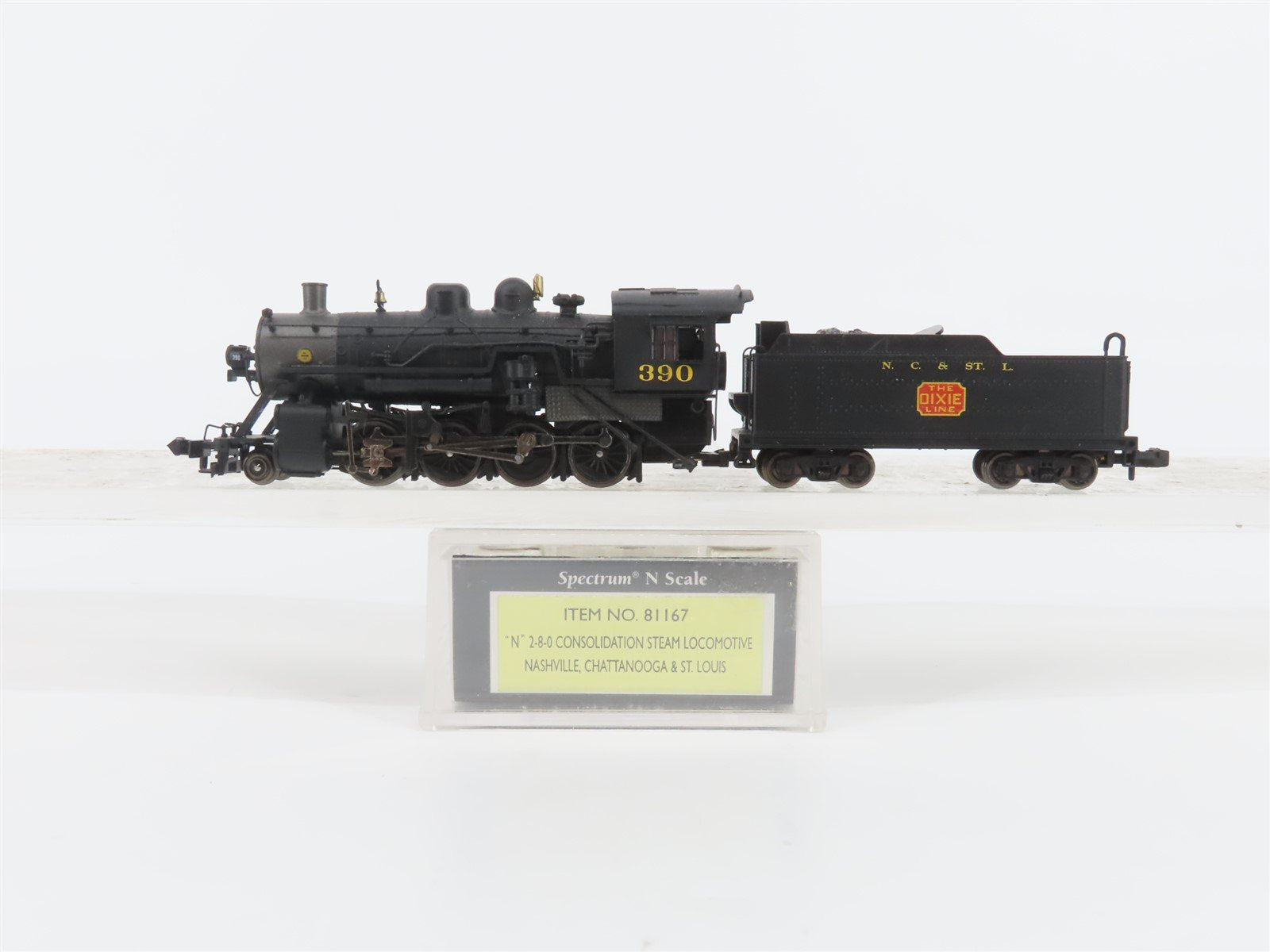 N Scale Bachmann 81167 NC&StL Railway 2-8-0 Steam Locomotive #390