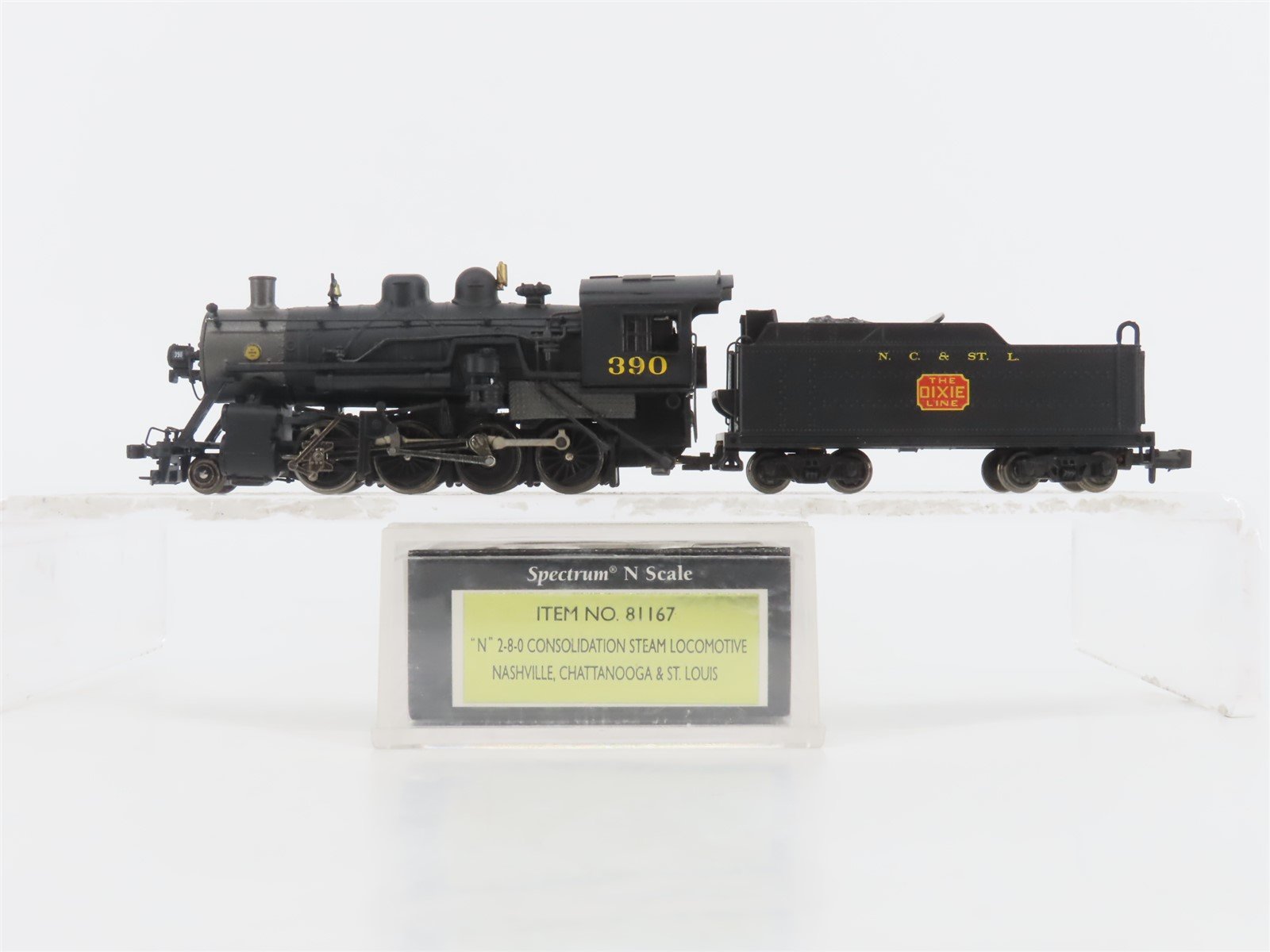 N Scale Bachmann 81167 NC&StL Railway 2-8-0 Steam Locomotive #390