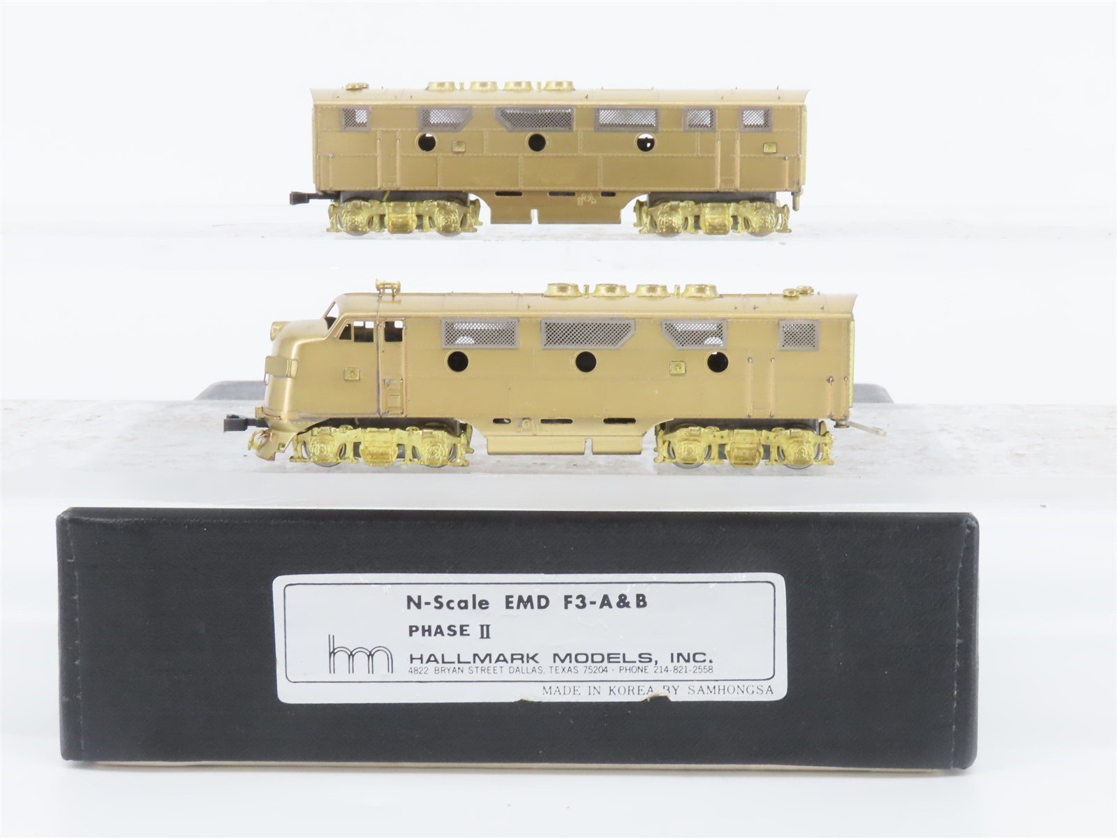 N Scale Hallmark Models BRASS Undecorated Phase II F3 A/B Diesel Loco Set