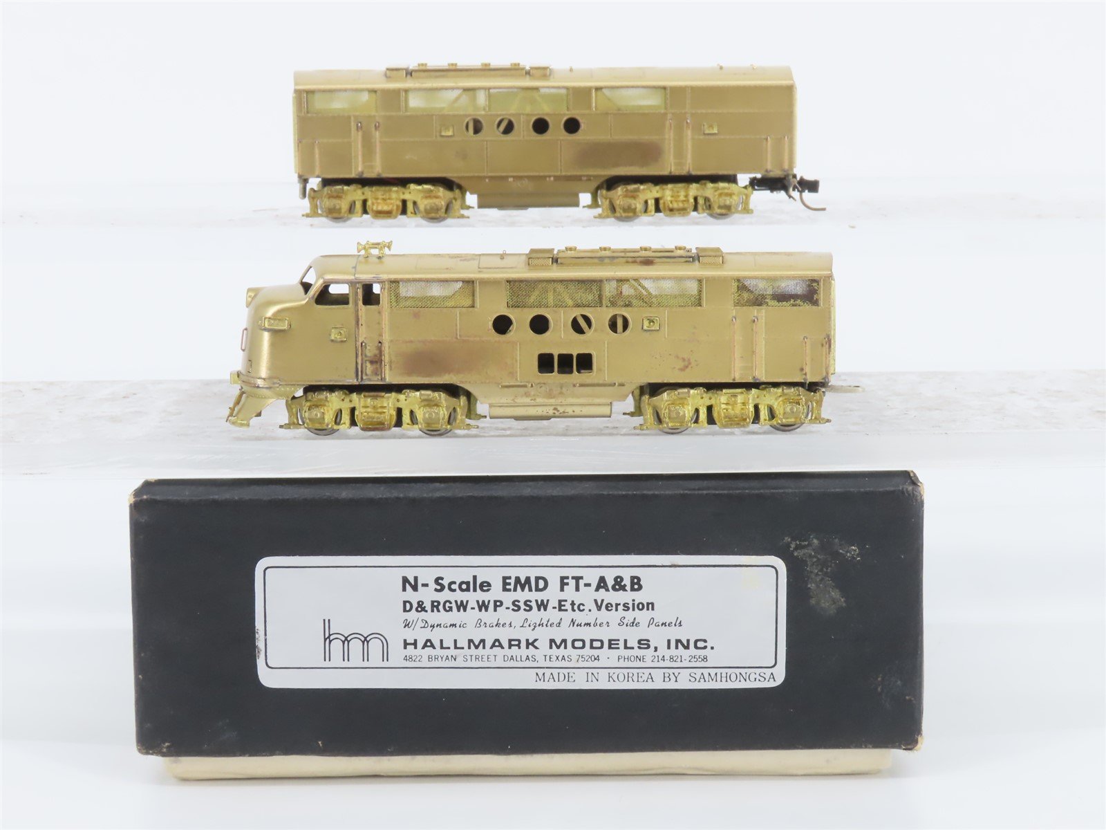 N Scale Hallmark Models BRASS Undecorated DRGW/SSW/WP FT A/B Diesel Loco Set