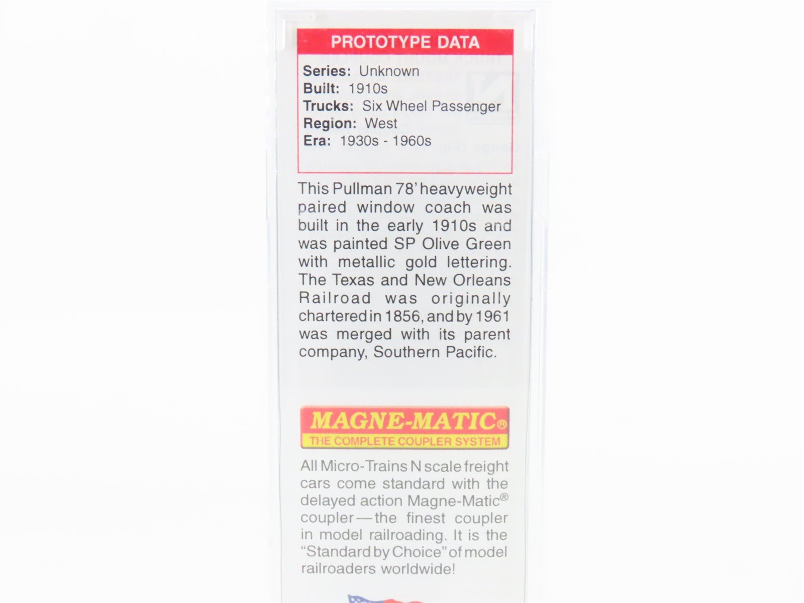 N Micro-Trains MTL 14500070 T&NO SP Southern Pacific 78' Coach Passenger #407