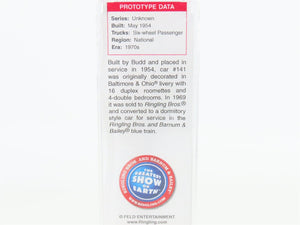 N Micro-Trains MTL Con-Cor 98551605 Ringling Bros Barnum & Bailey Passenger #141