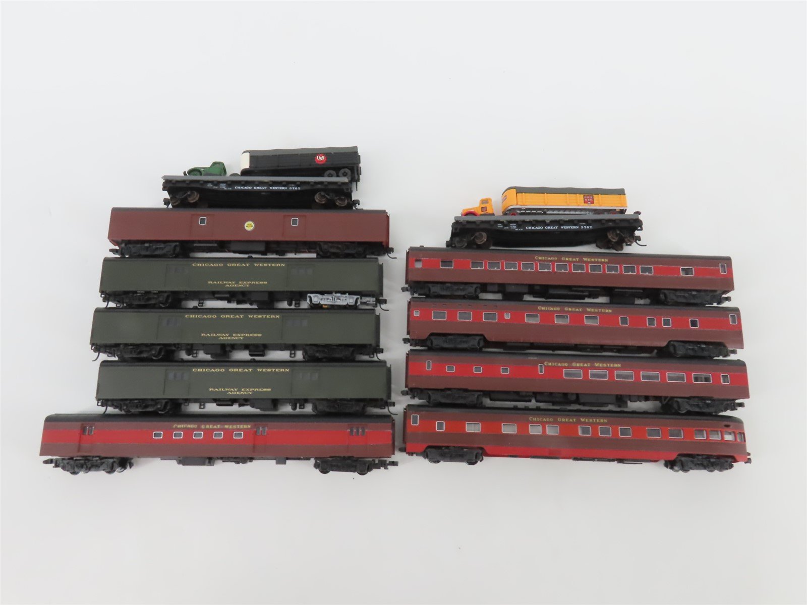 LOT of 11 N Scale Kato & Atlas CGW "Mill Cities Ltd" Passenger & Freight Cars