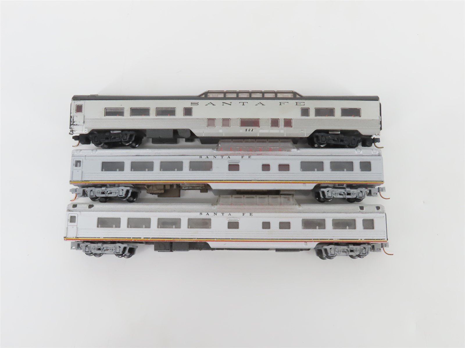 LOT of 3 N Scale Micro-Trains MTL, Con-Cor + ATSF Santa Fe Passenger Cars