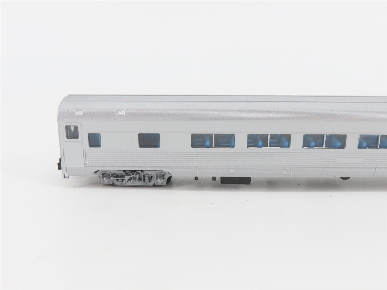 LOT of 2 N Scale Con-Cor Silver Painted, Unlettered Passenger Cars