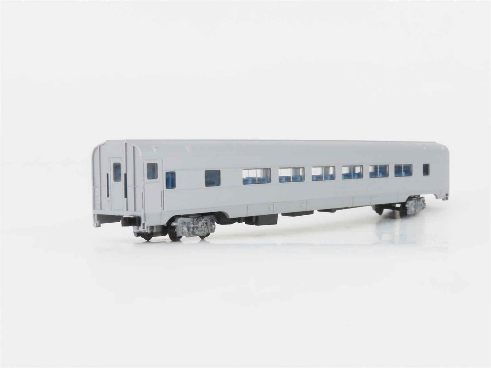 LOT of 2 N Scale Con-Cor Silver Painted, Unlettered Passenger Cars