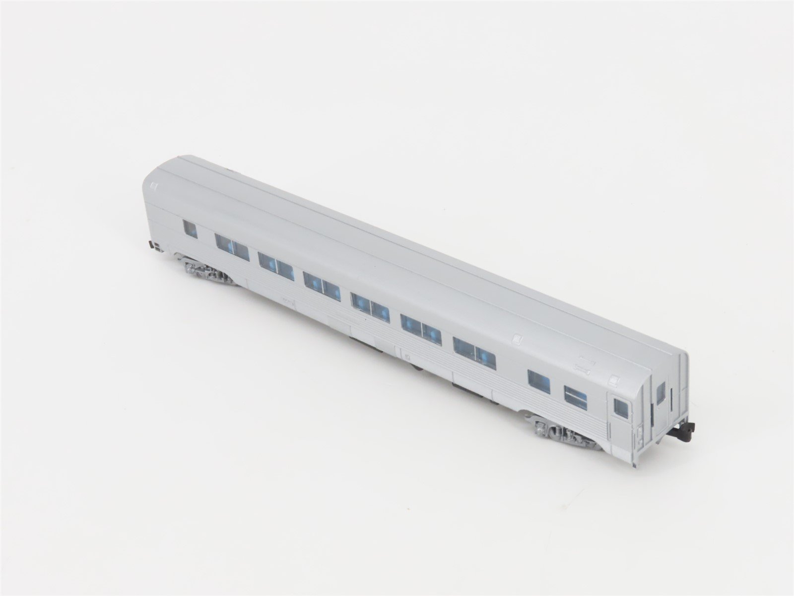 LOT of 2 N Scale Con-Cor Silver Painted, Unlettered Passenger Cars