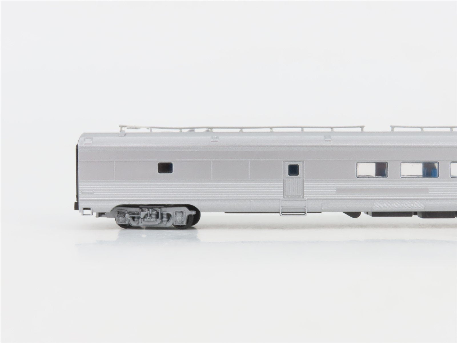 LOT of 2 N Scale Con-Cor Silver Painted, Unlettered Passenger Cars