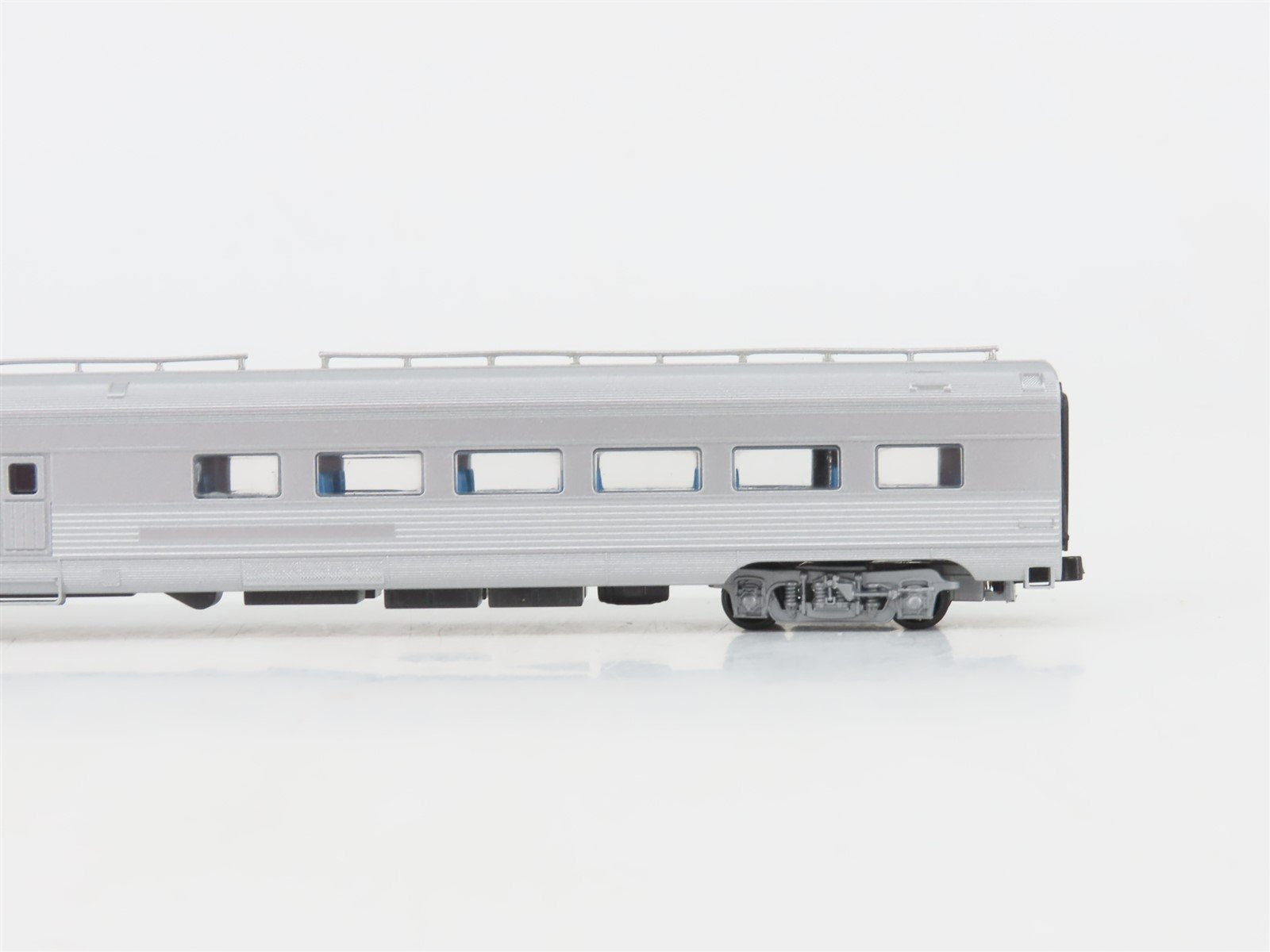 LOT of 2 N Scale Con-Cor Silver Painted, Unlettered Passenger Cars
