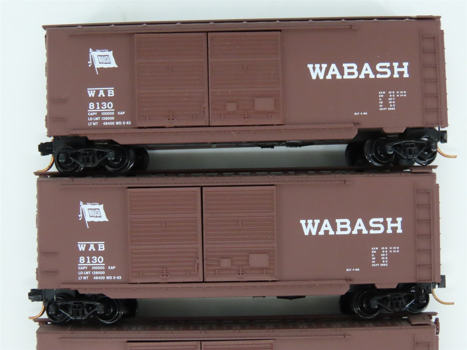 LOT of 4 N Scale Micro-Trains MTL WAB Wabash 40' Boxcars