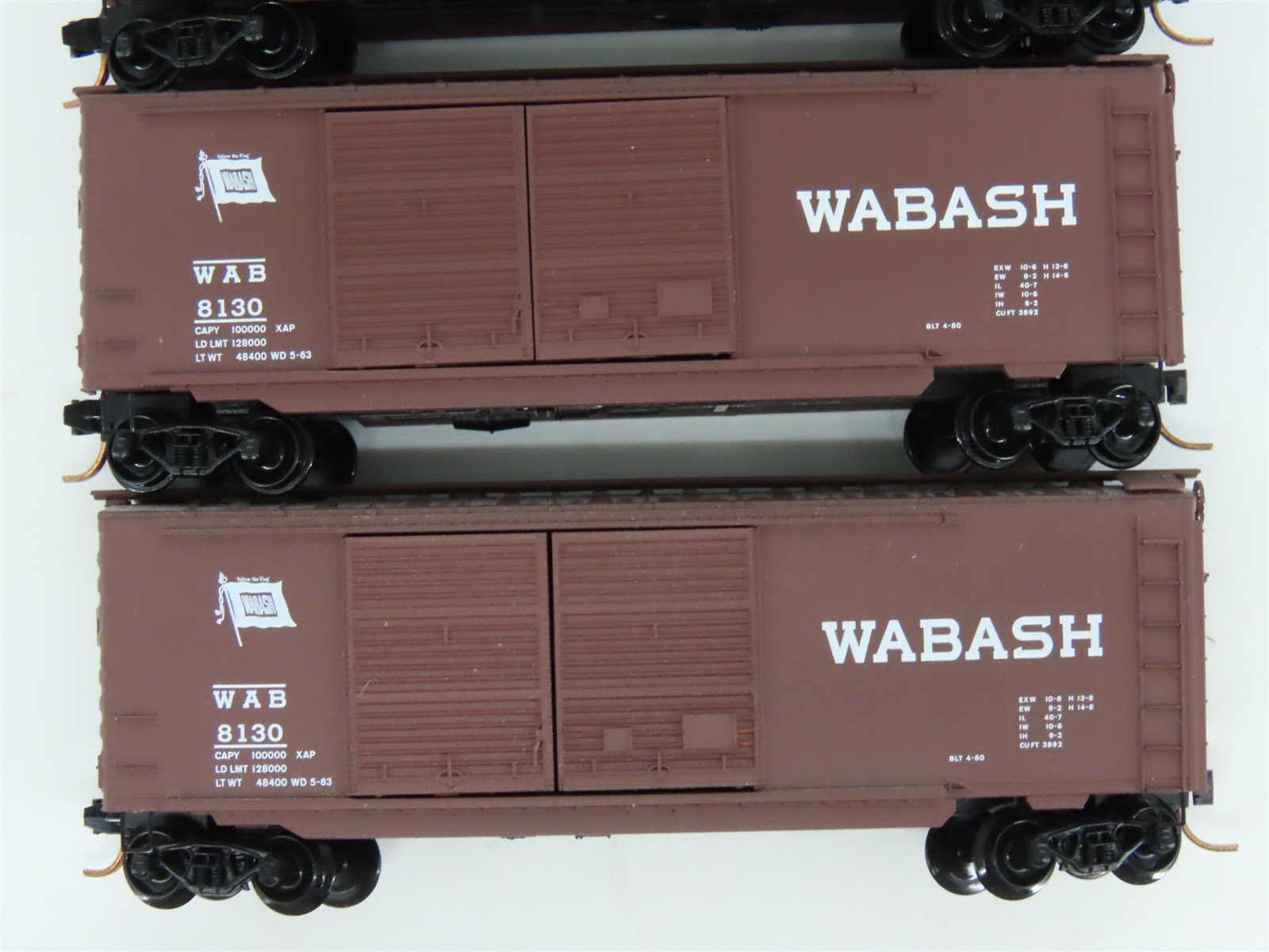 LOT of 4 N Scale Micro-Trains MTL WAB Wabash 40' Boxcars