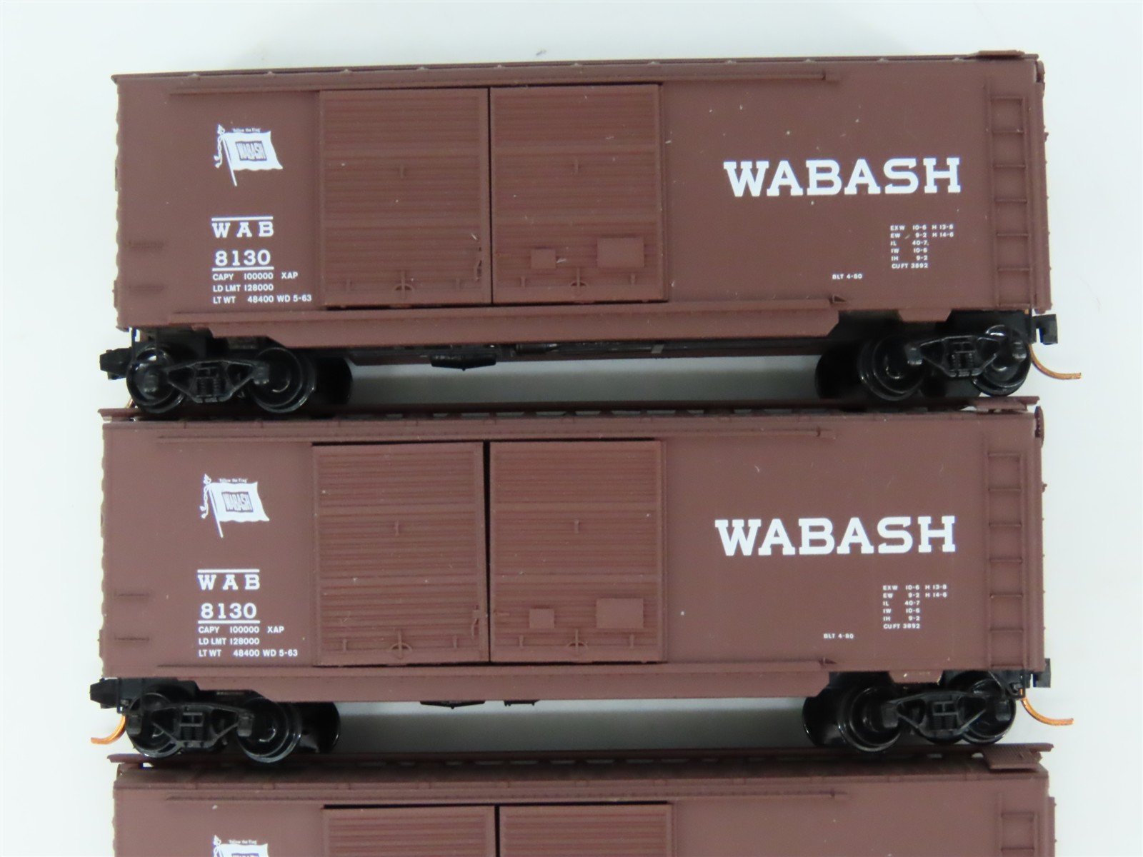 LOT of 4 N Scale Micro-Trains MTL WAB Wabash 40' Boxcars