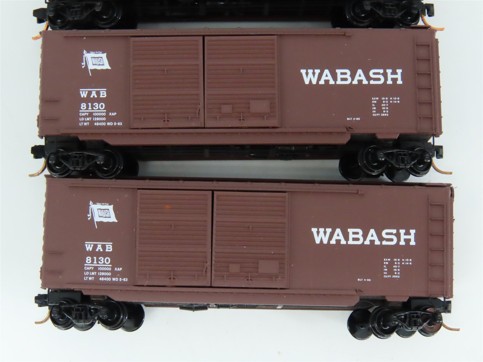LOT of 4 N Scale Micro-Trains MTL WAB Wabash 40' Boxcars