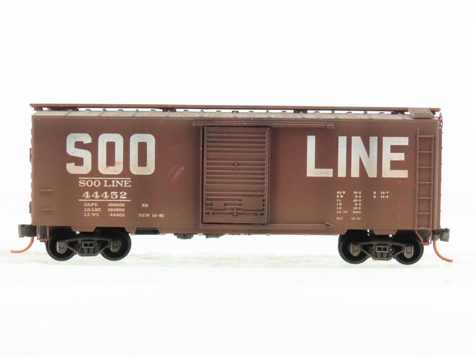 N Scale Micro-Trains MTL SOO Line 40' Boxcar #44452 Weathered