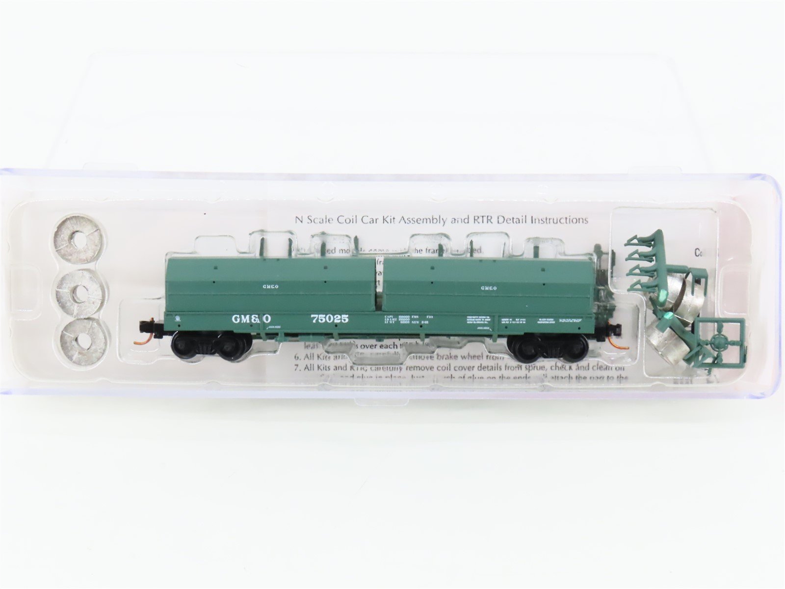 N Scale Red Caboose RN-17783-1 GM&O Gulf Mobile & Ohio Coil Car #75025