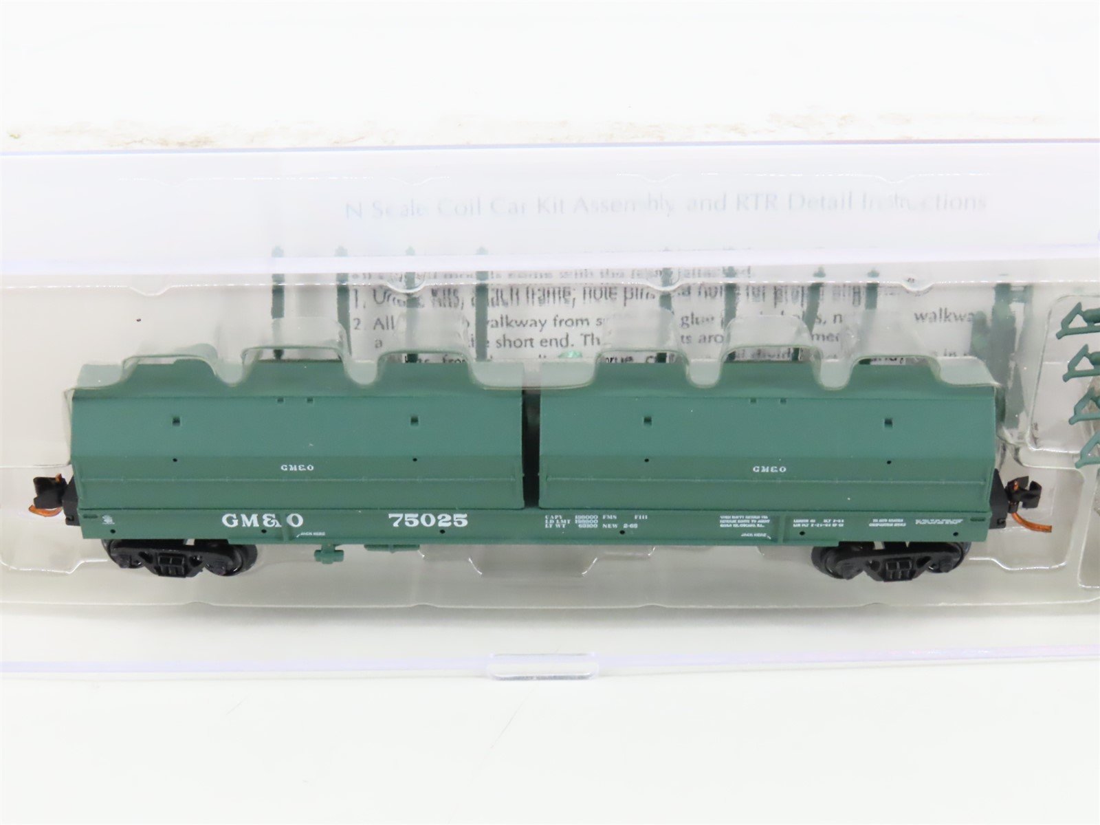 N Scale Red Caboose RN-17783-1 GM&O Gulf Mobile & Ohio Coil Car #75025