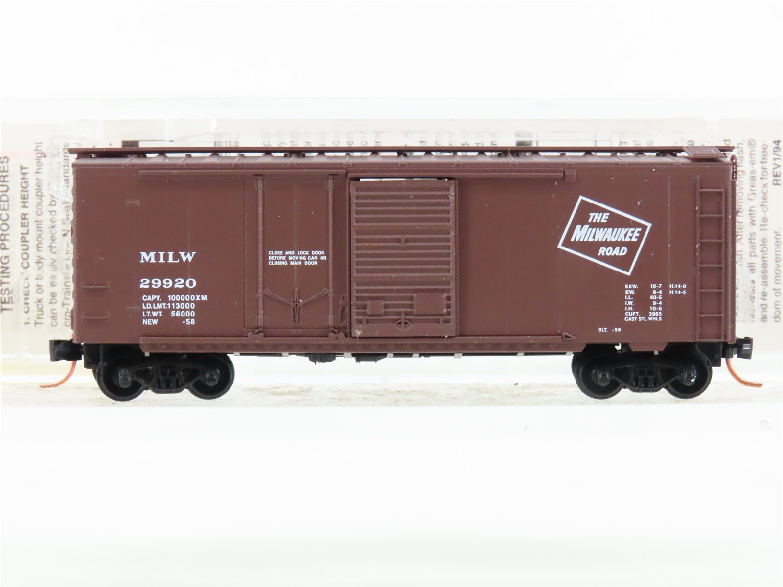 N Scale Micro-Trains MTL 22190 MILW Milwaukee Road 40' Standard Boxcar #29920