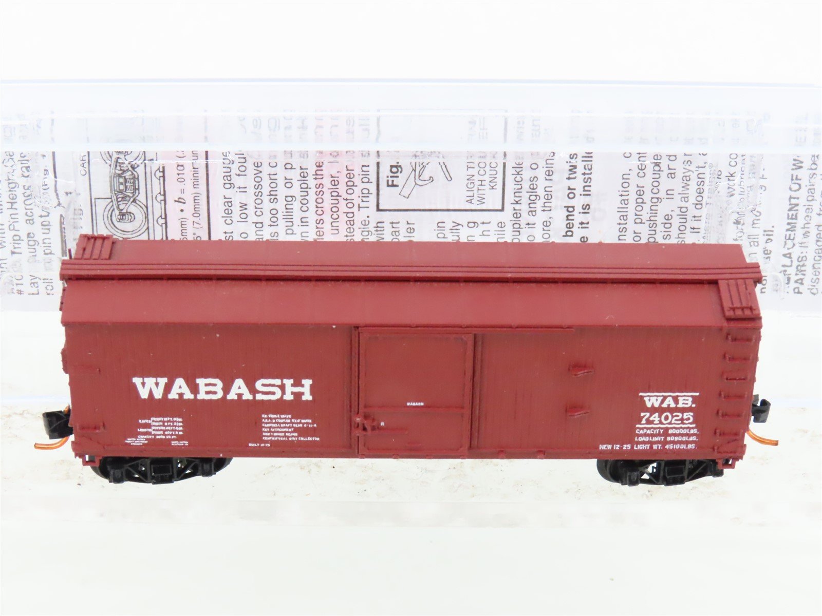 N Scale Micro-Trains MTL 03954120 WAB Wabash 40' Wood Boxcar #74025