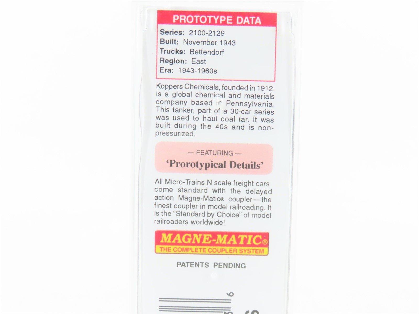 N Scale Micro-Trains 06500670 KPCX Kopper Company Single Dome Tankcar #2105