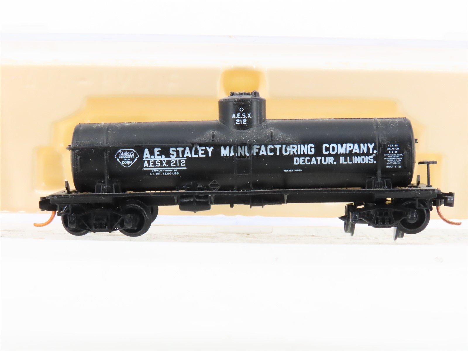 N Scale Brooklyn Loco Works 1123B-B1 AESX Staley Single Dome Tankcar #212