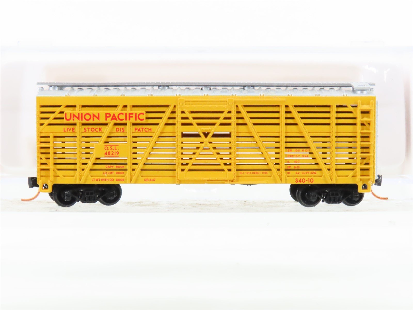 N Scale Atlas 35252 UP Union Pacific 40' Stock Car #48219