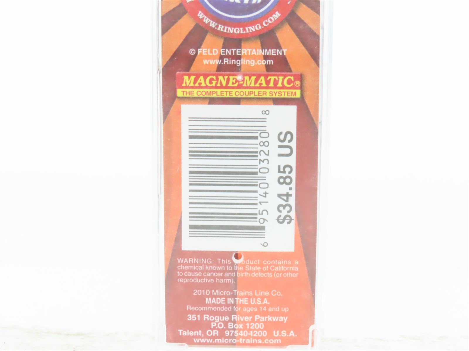 N Scale Micro-Trains MTL 05100190 Ringling Bros 34' Wood Cupola Caboose