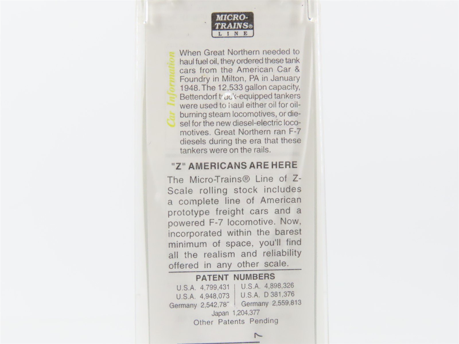 Z Micro-Trains MTL 14417-2 GN Great Northern 39' Single Dome Tankcar #X1155