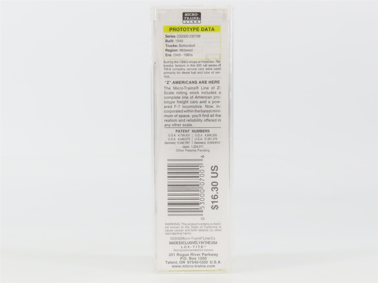 Z Micro-Trains MTL 53000070 CBQ Burlington 39' Single Dome Tankcar #232076