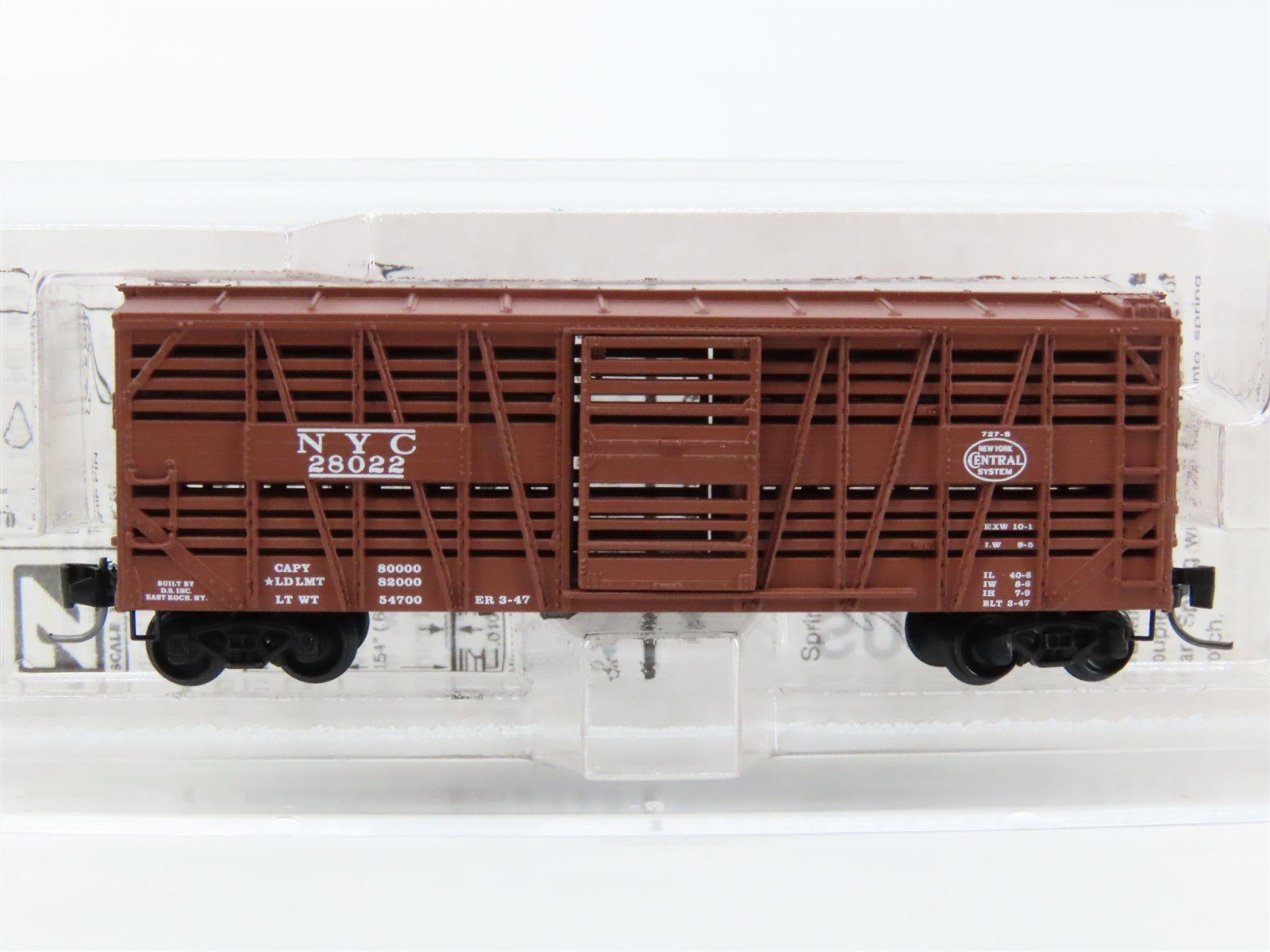 Z Micro-Trains MTL 13806-2 NYC New York Central 40' Despatch Stock Car #28022