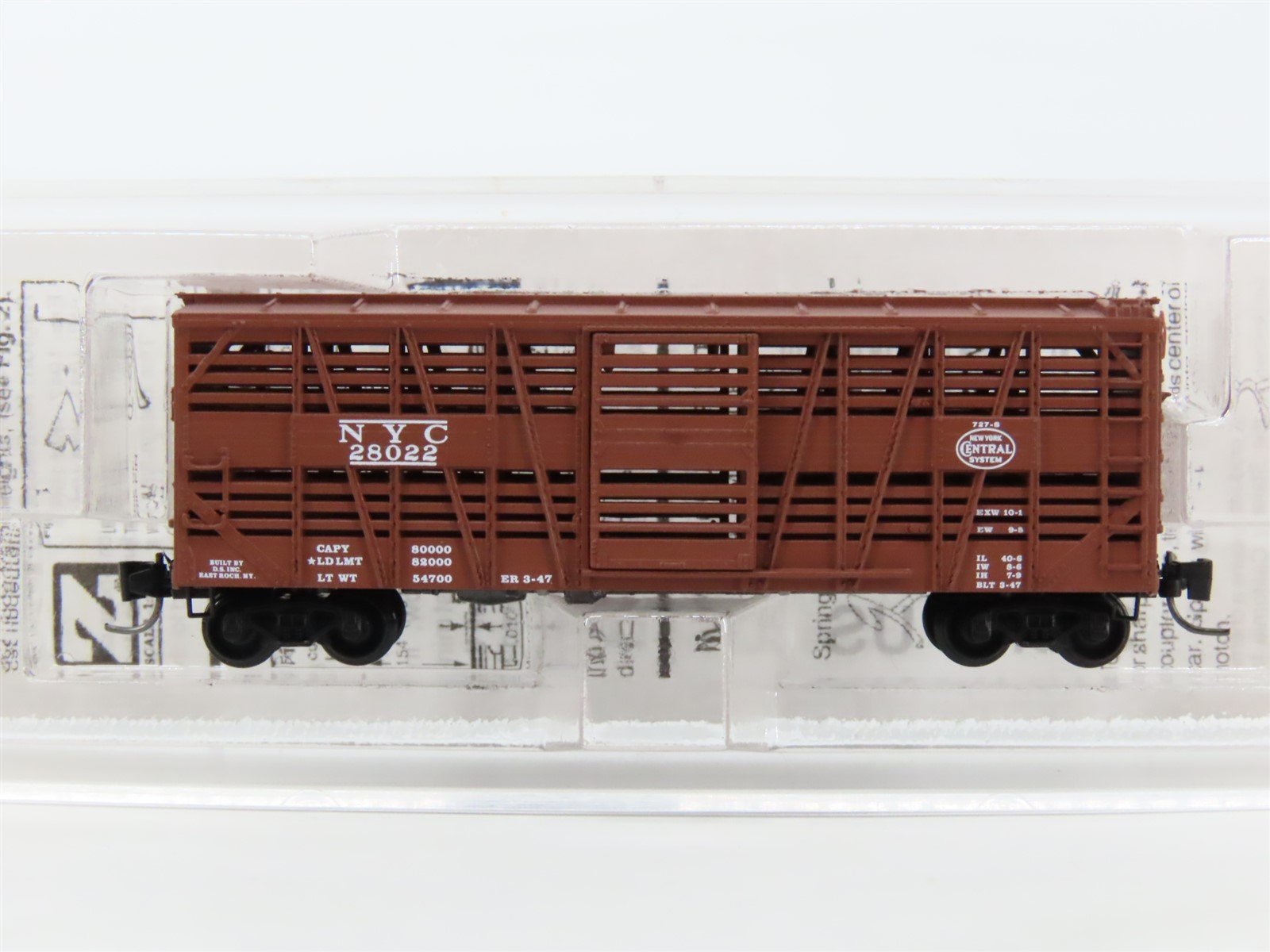 Z Micro-Trains MTL 13806-2 NYC New York Central 40' Despatch Stock Car #28022