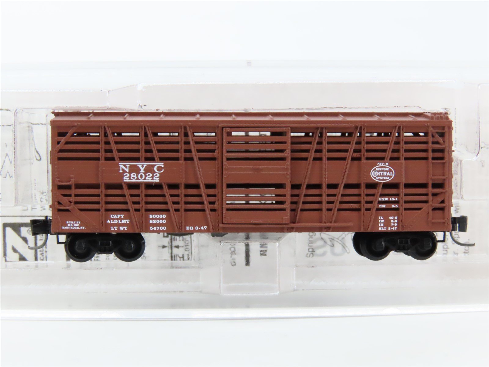 Z Micro-Trains MTL 13806-2 NYC New York Central 40' Despatch Stock Car #28022