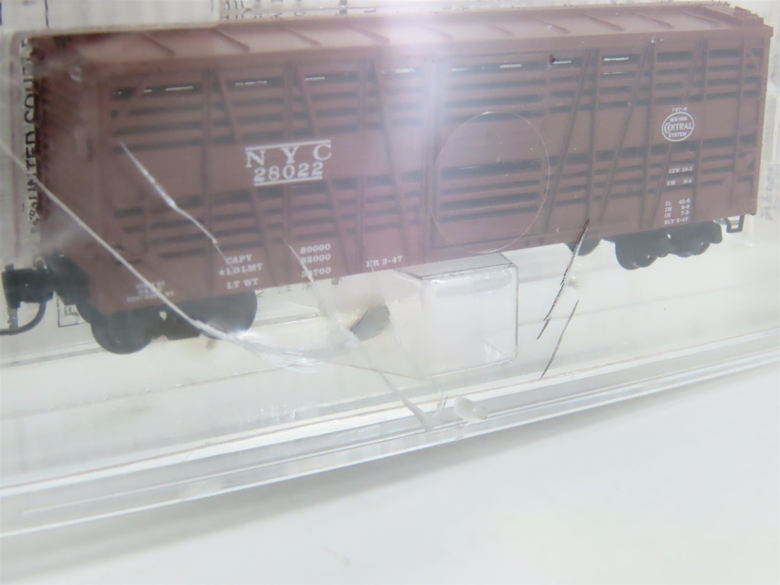 Z Micro-Trains MTL 13806-2 NYC New York Central 40' Despatch Stock Car #28022