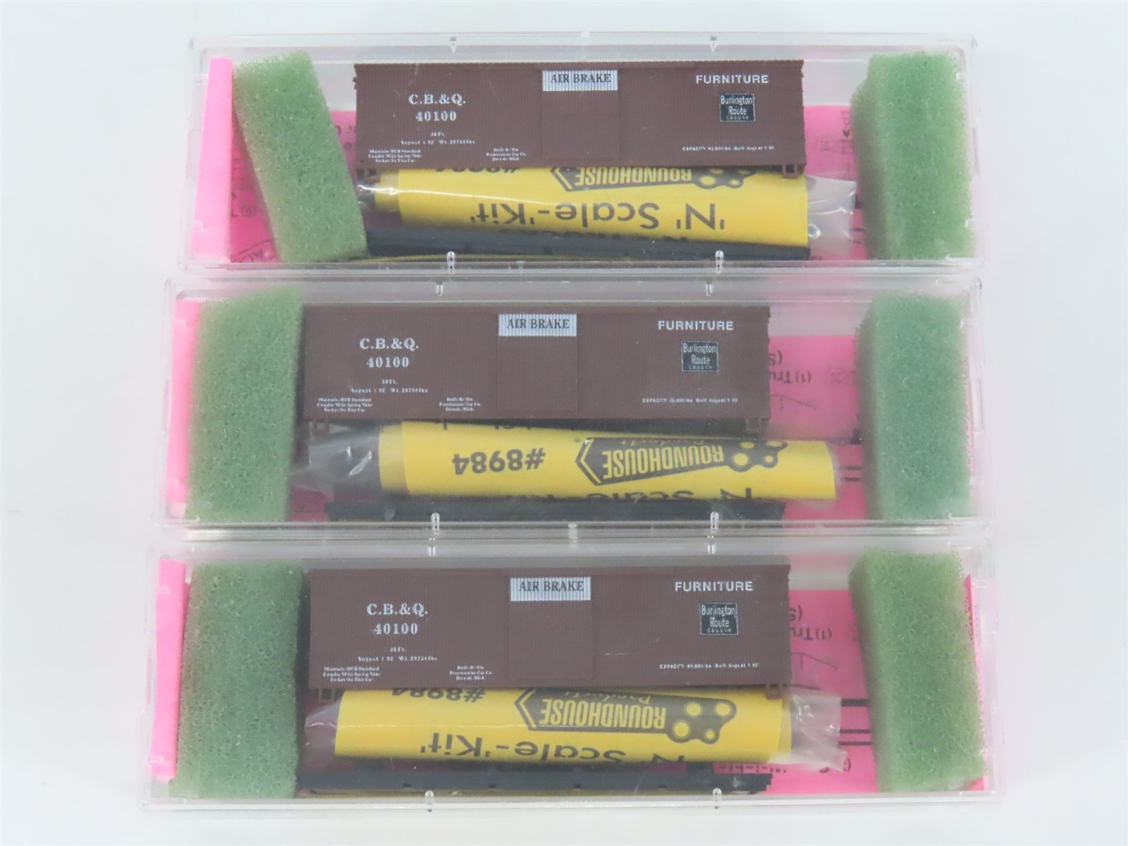 LOT of 3 N Scale Roundhouse 8778 CB&Q Burlington 