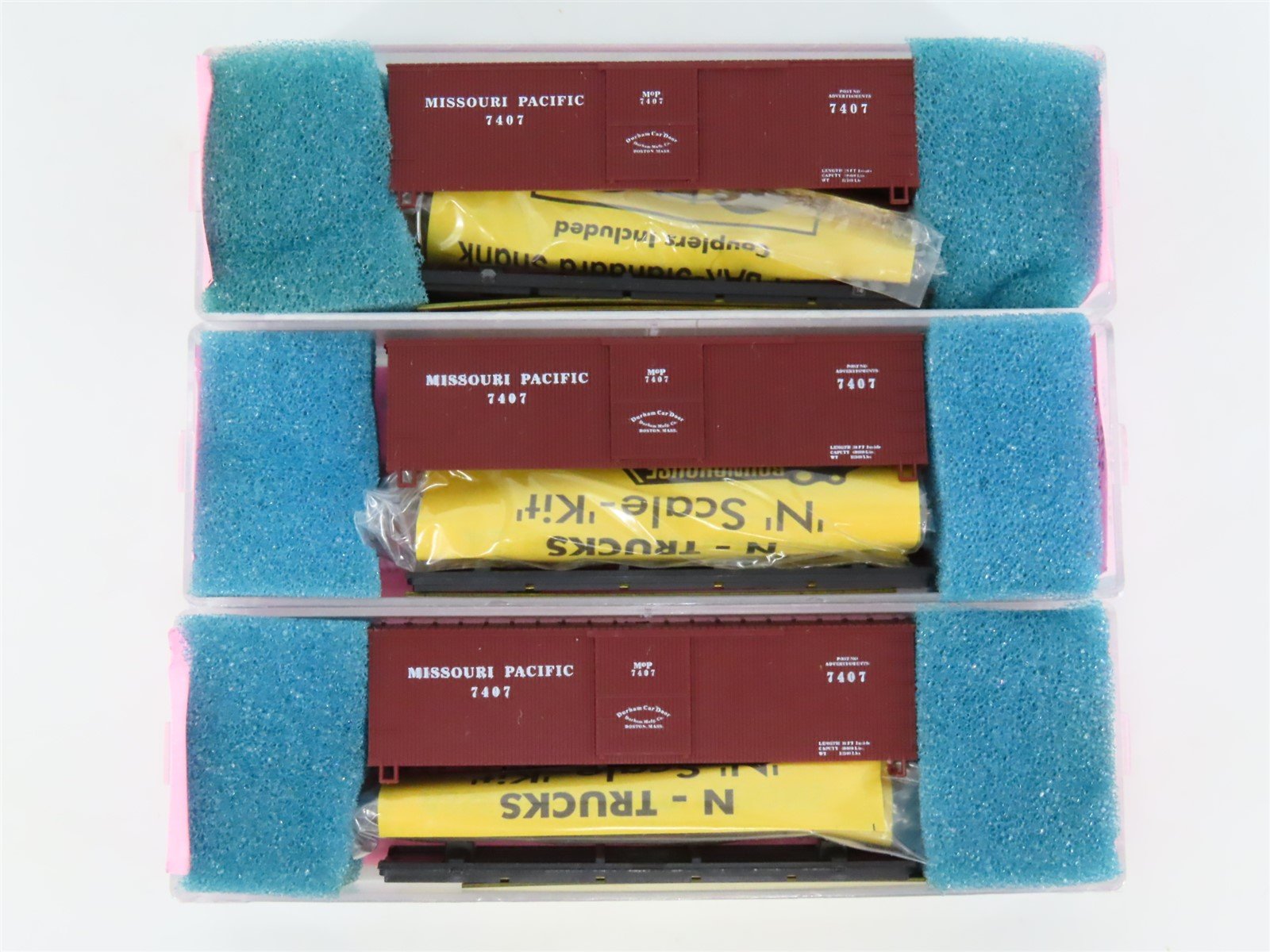 LOT of 3 N Scale Roundhouse 8775 MP Missouri Pacific 36' Boxcar Kits