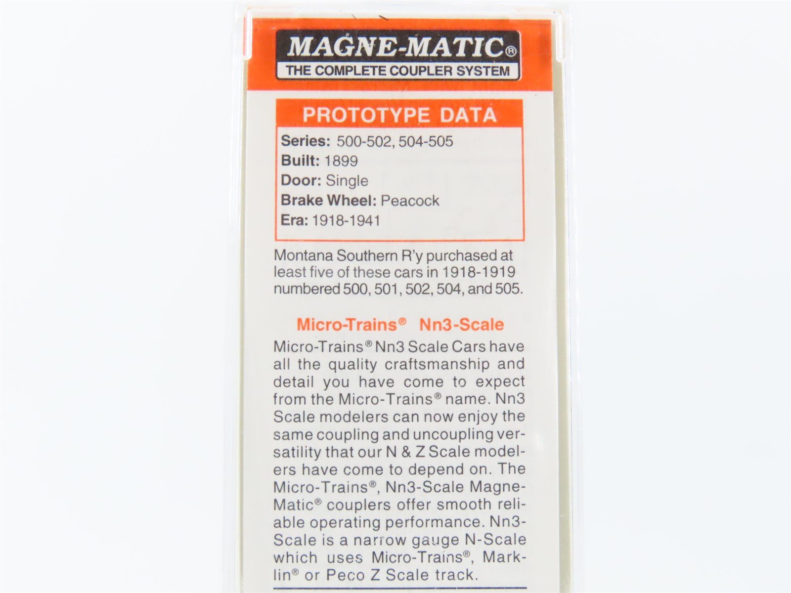 Nn3 Scale Micro-Trains MTL 15110 Montana Southern 30' Wood Boxcar #500